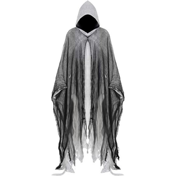 Halloween Horror Grim Reaper Costume Men Scary Cloak - Picture 1 of 7